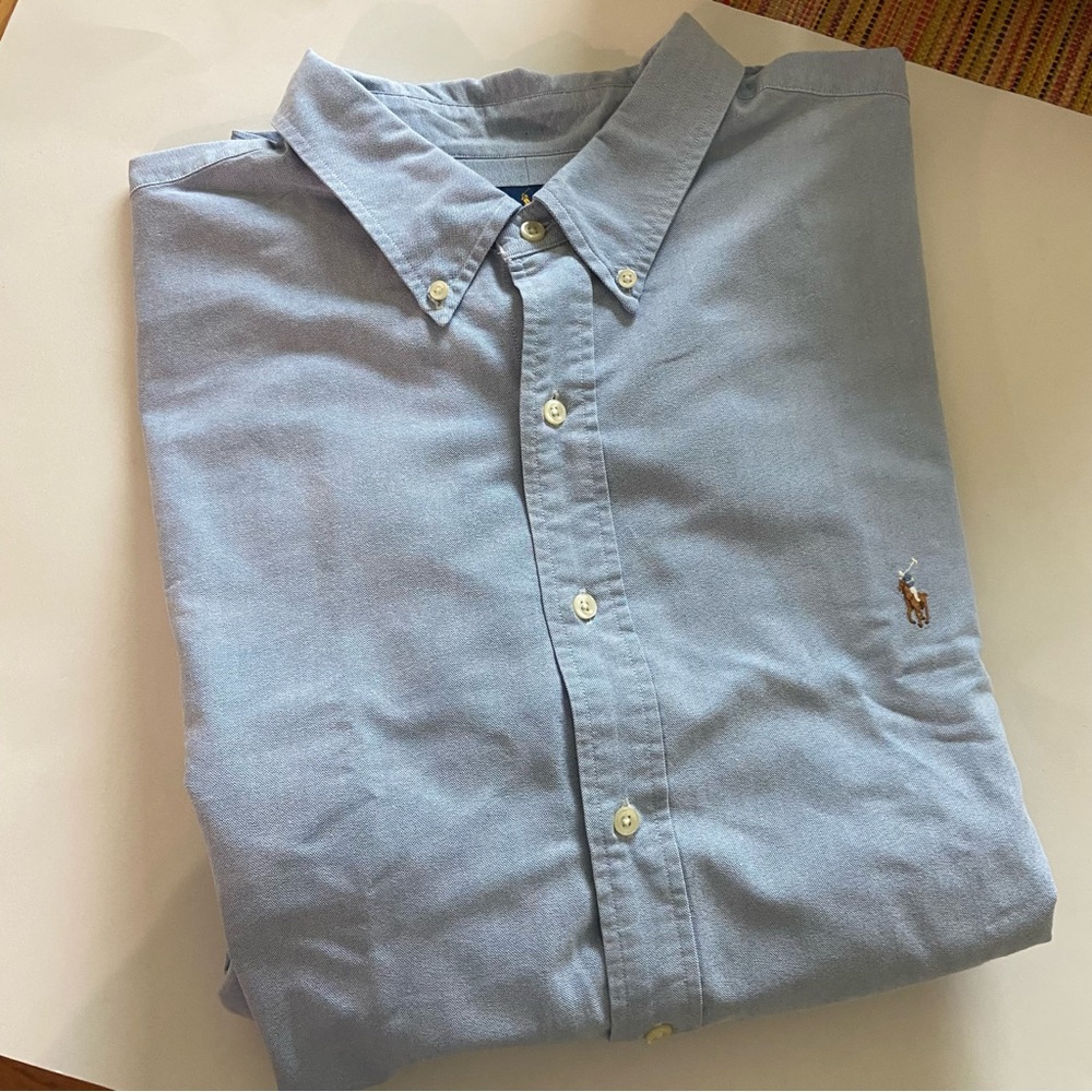 Ralph Lauren  Long Sleeve Button Down Chambray Men’s Shirt 3XB 3XG